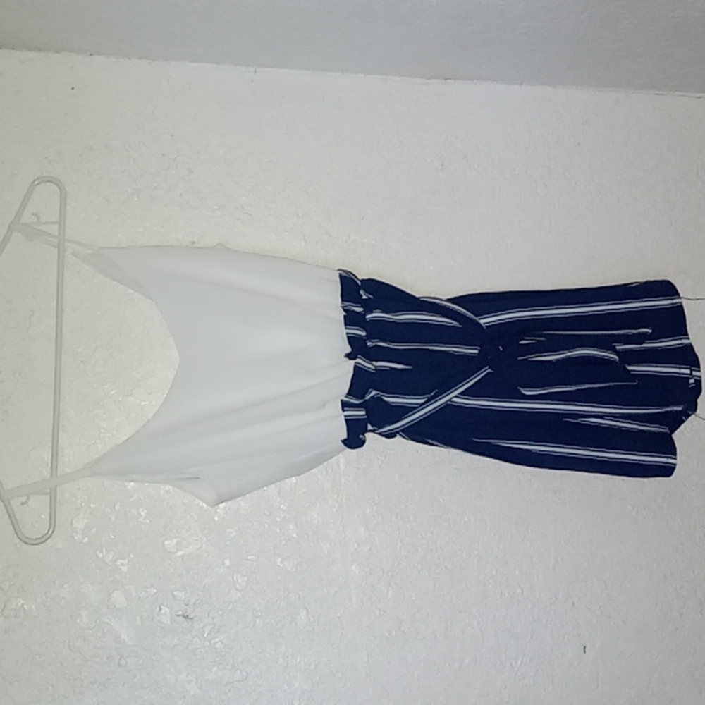 BEAUTIFUL  LILY ROSE  SMALL BLUE AND WHITE ROMPER